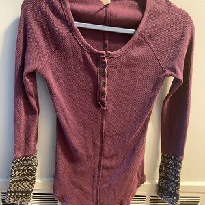 Free people waffle thermal Henley